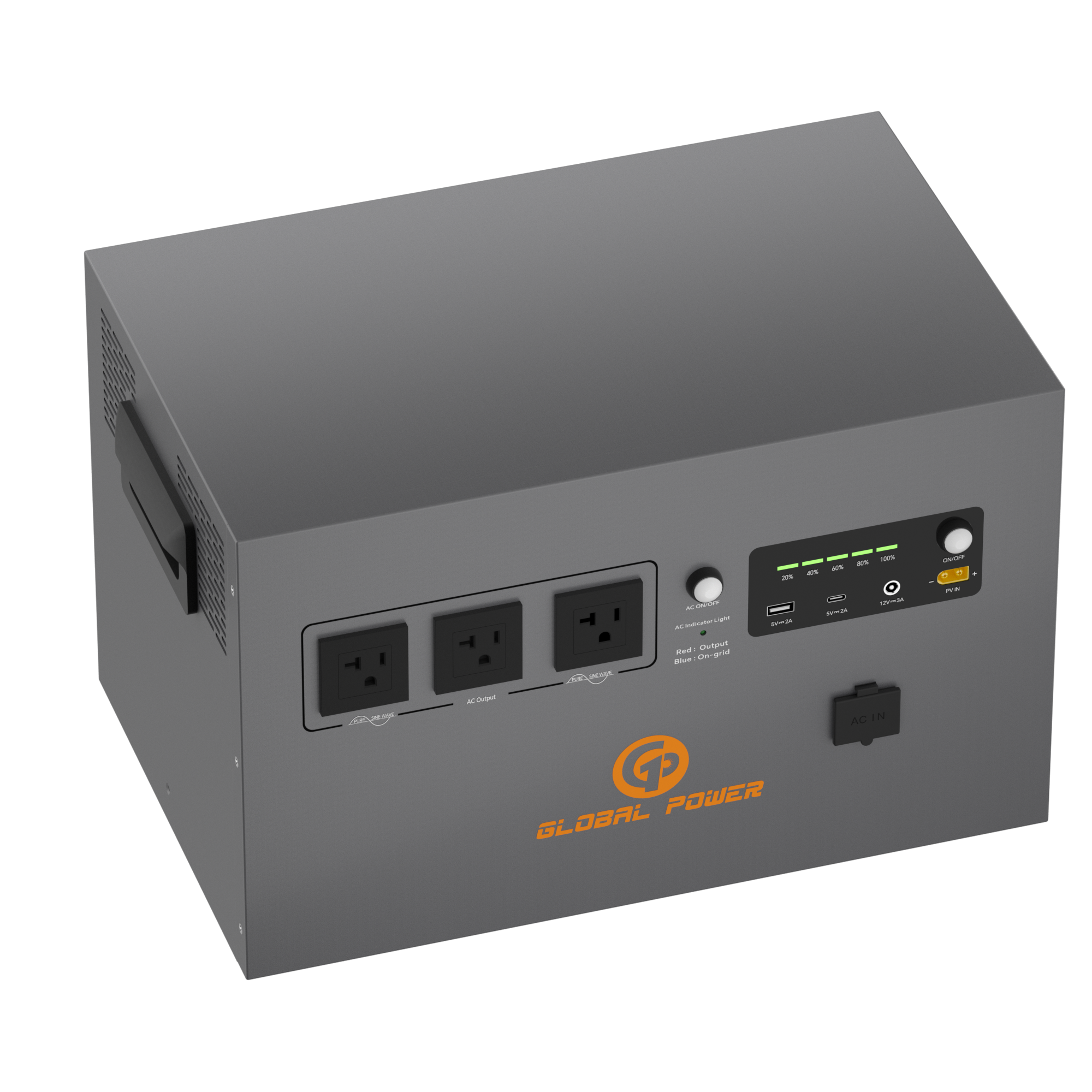 Global Power 2kW / 2560Wh Mini ESS — US (110V/120V)