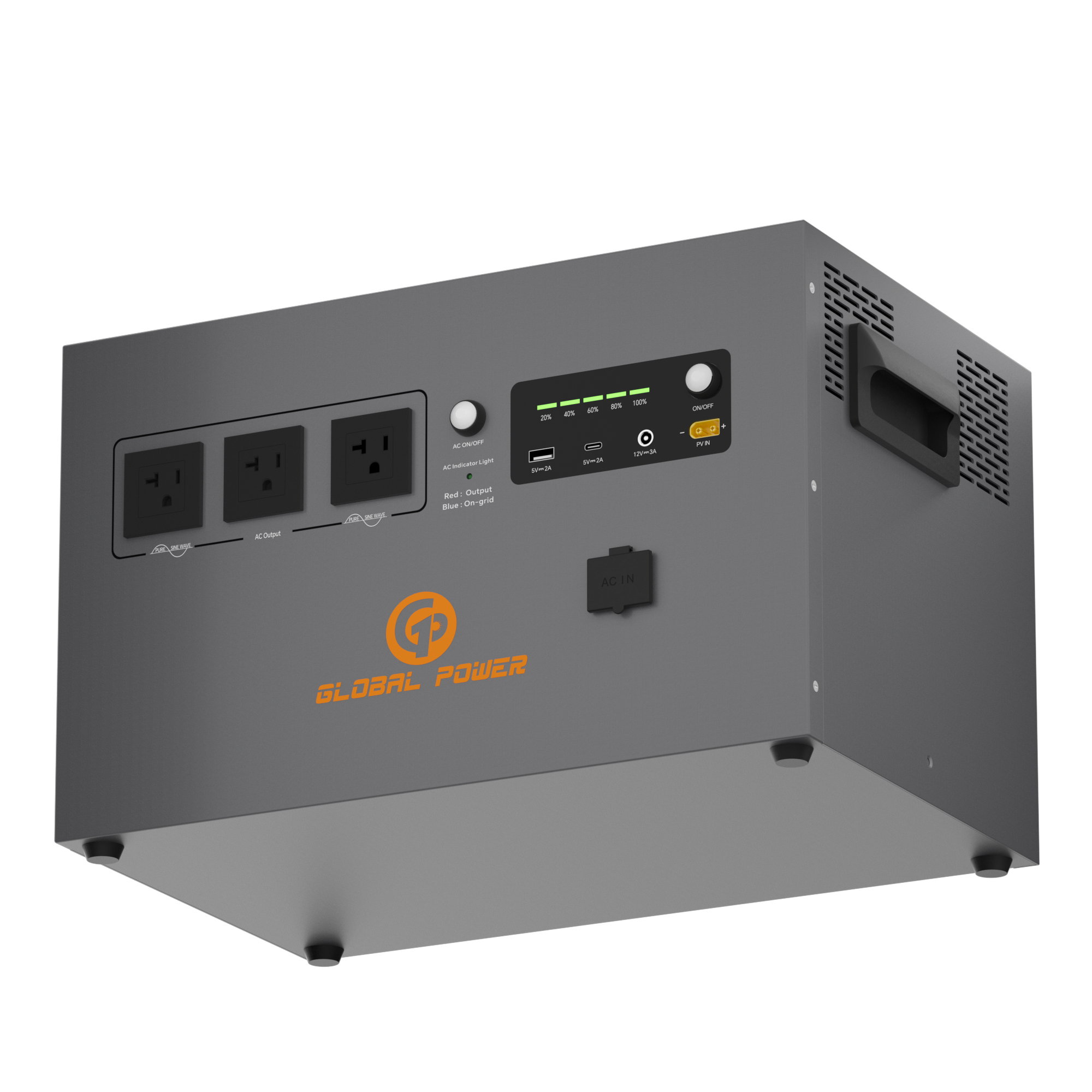 Global Power 2kW / 2560Wh Mini ESS — US (110V/120V)