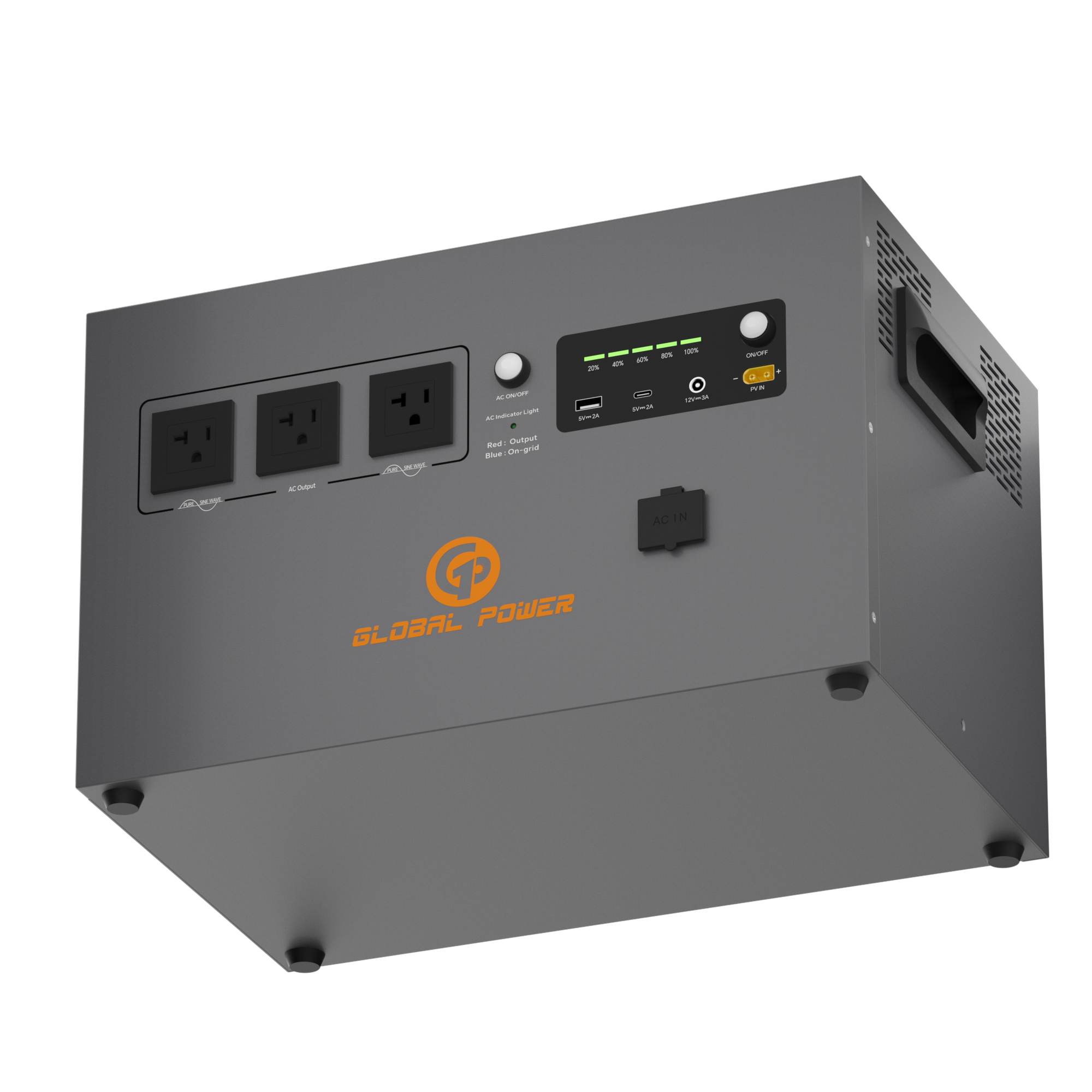 Global Power 2kW / 2560Wh Mini ESS — US (110V/120V)