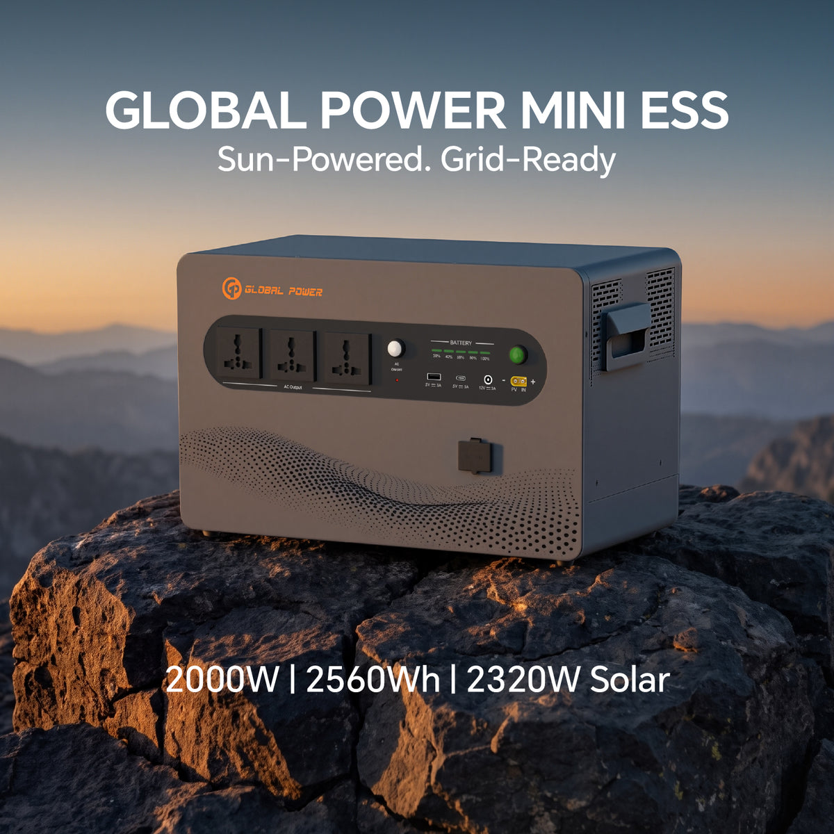 Global Power 2kW / 2560Wh Mini ESS — EU/Intl