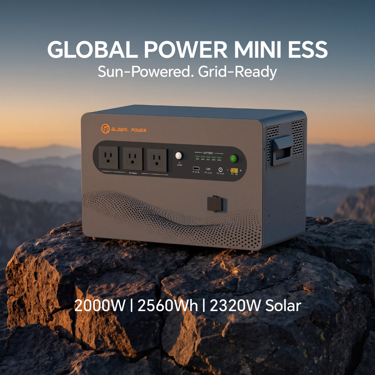 Global Power 2kW / 2560Wh Mini ESS — US