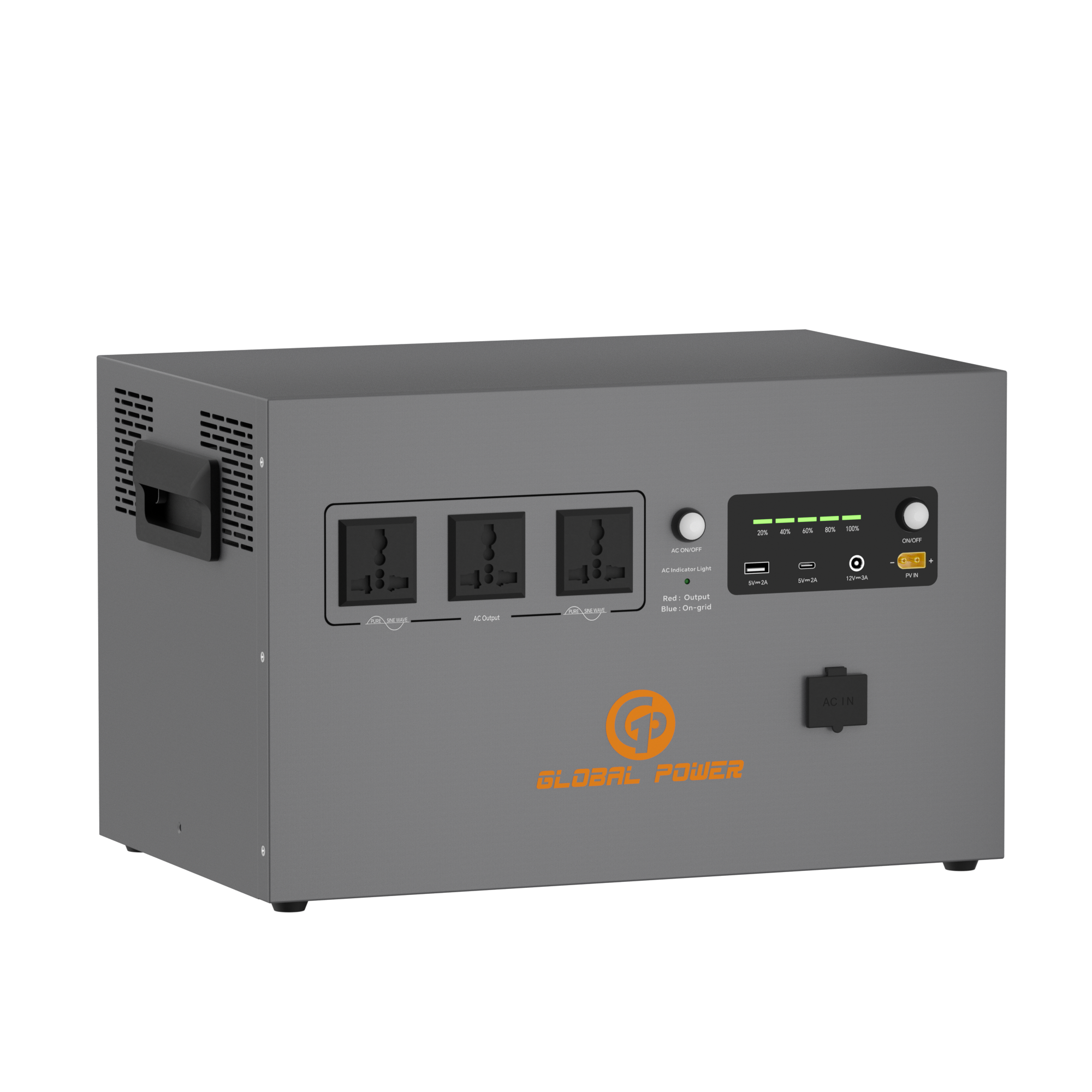 Global Power 2kW / 2560Wh Mini ESS — EU/Intl (220V/240V)