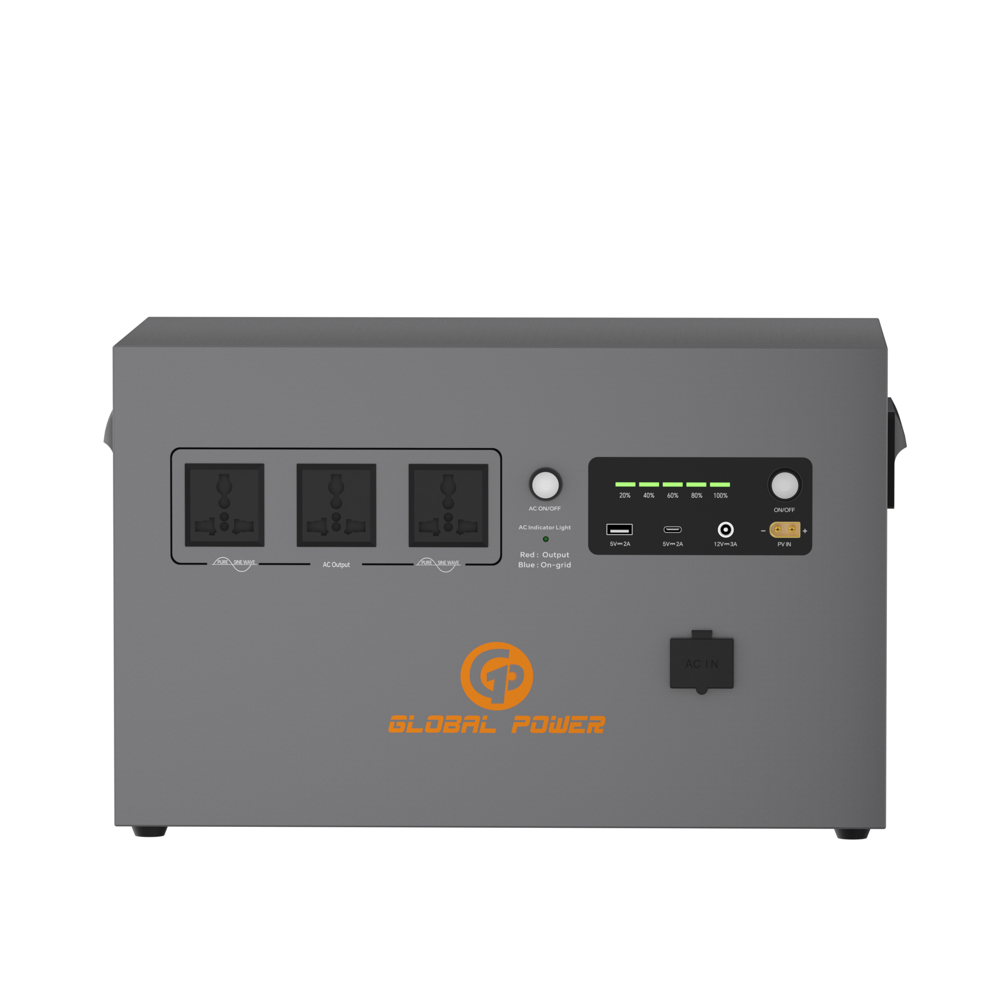 Global Power 2kW / 2560Wh Mini ESS — EU/Intl (220V/240V)
