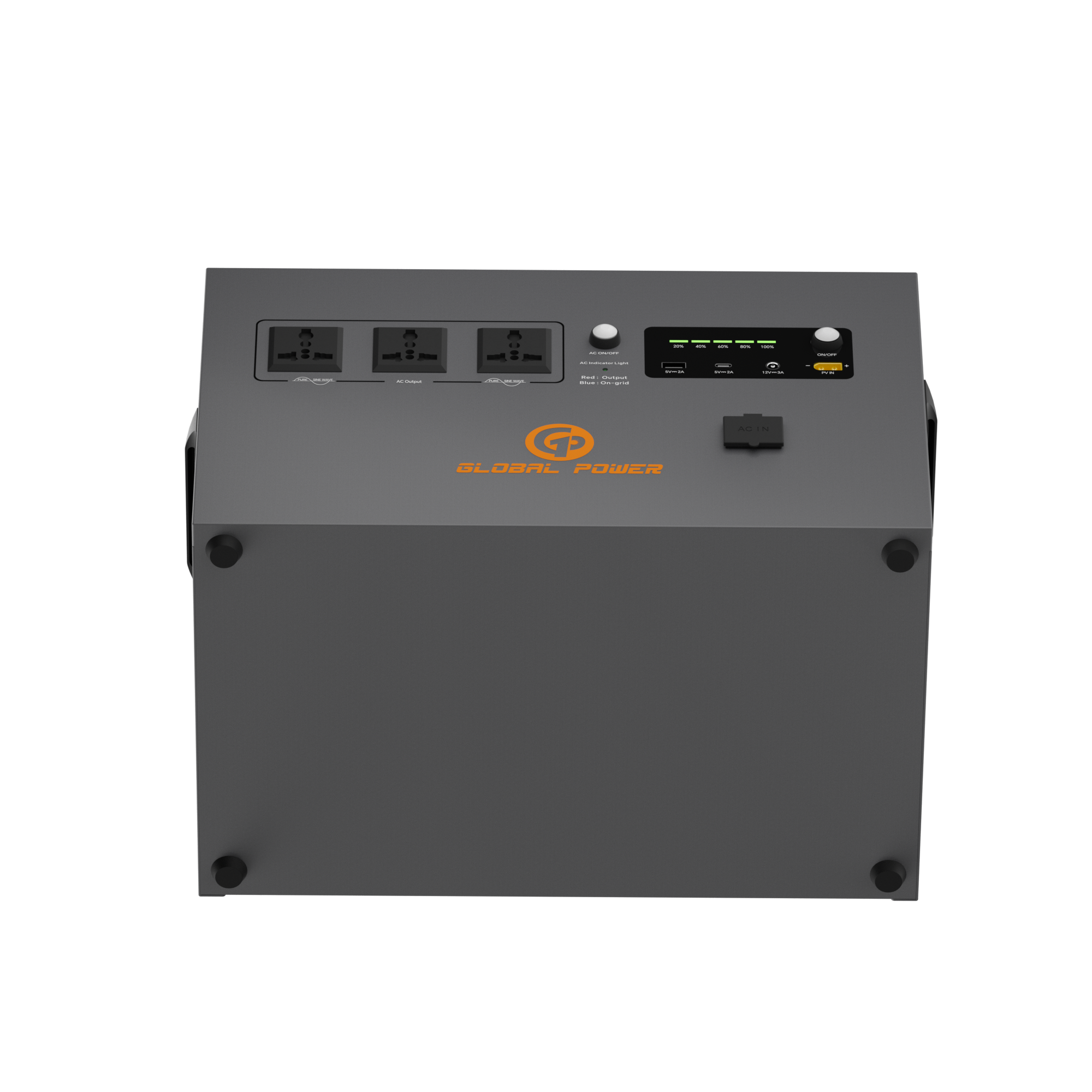 Global Power 2kW / 2560Wh Mini ESS — EU/Intl (220V/240V)