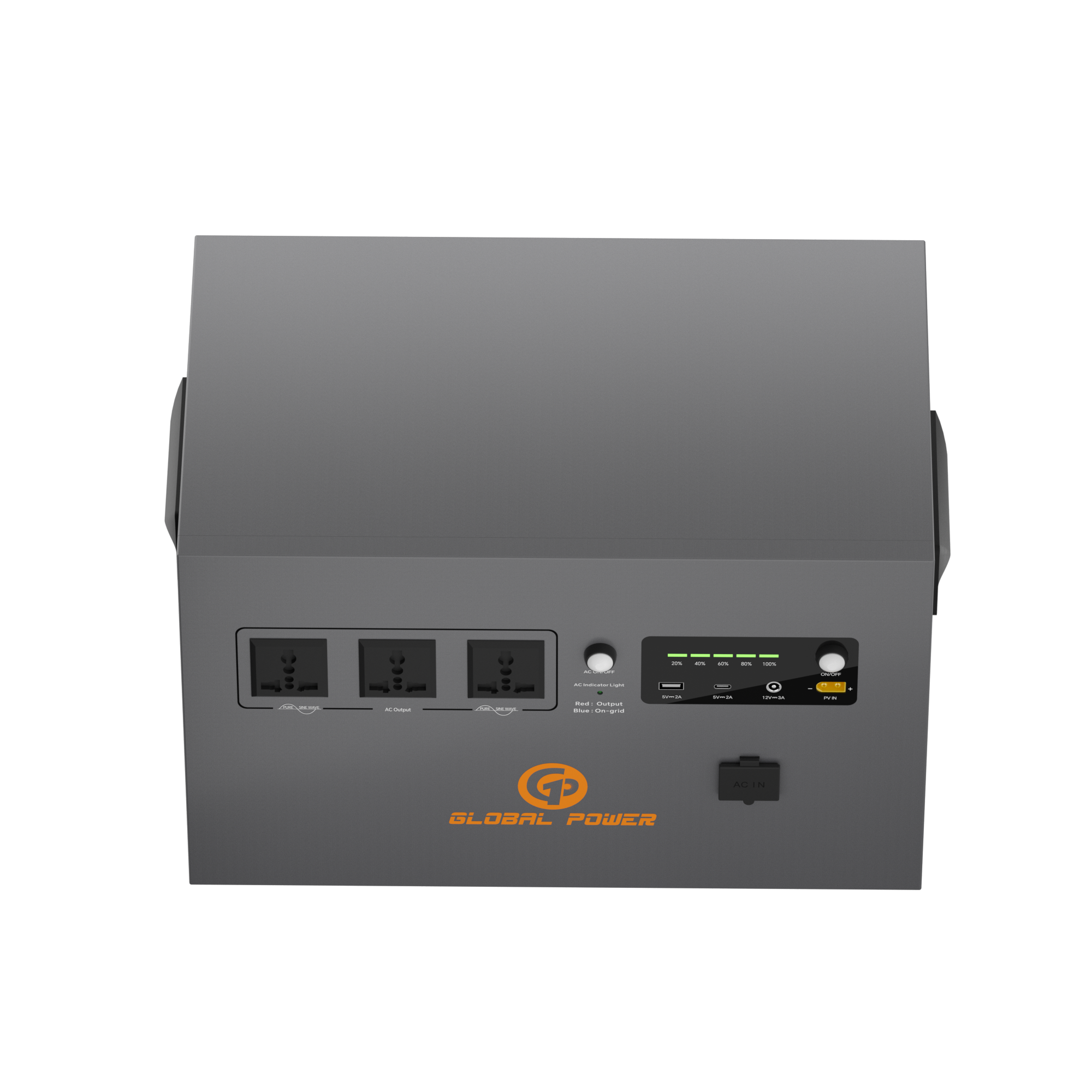 Global Power 2kW / 2560Wh Mini ESS — EU/Intl (220V/240V)