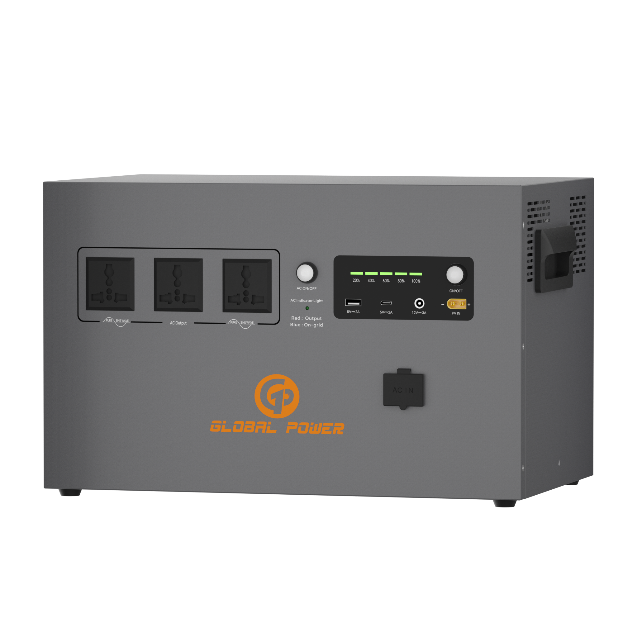 Global Power 2kW / 2560Wh Mini ESS — EU/Intl (220V/240V)