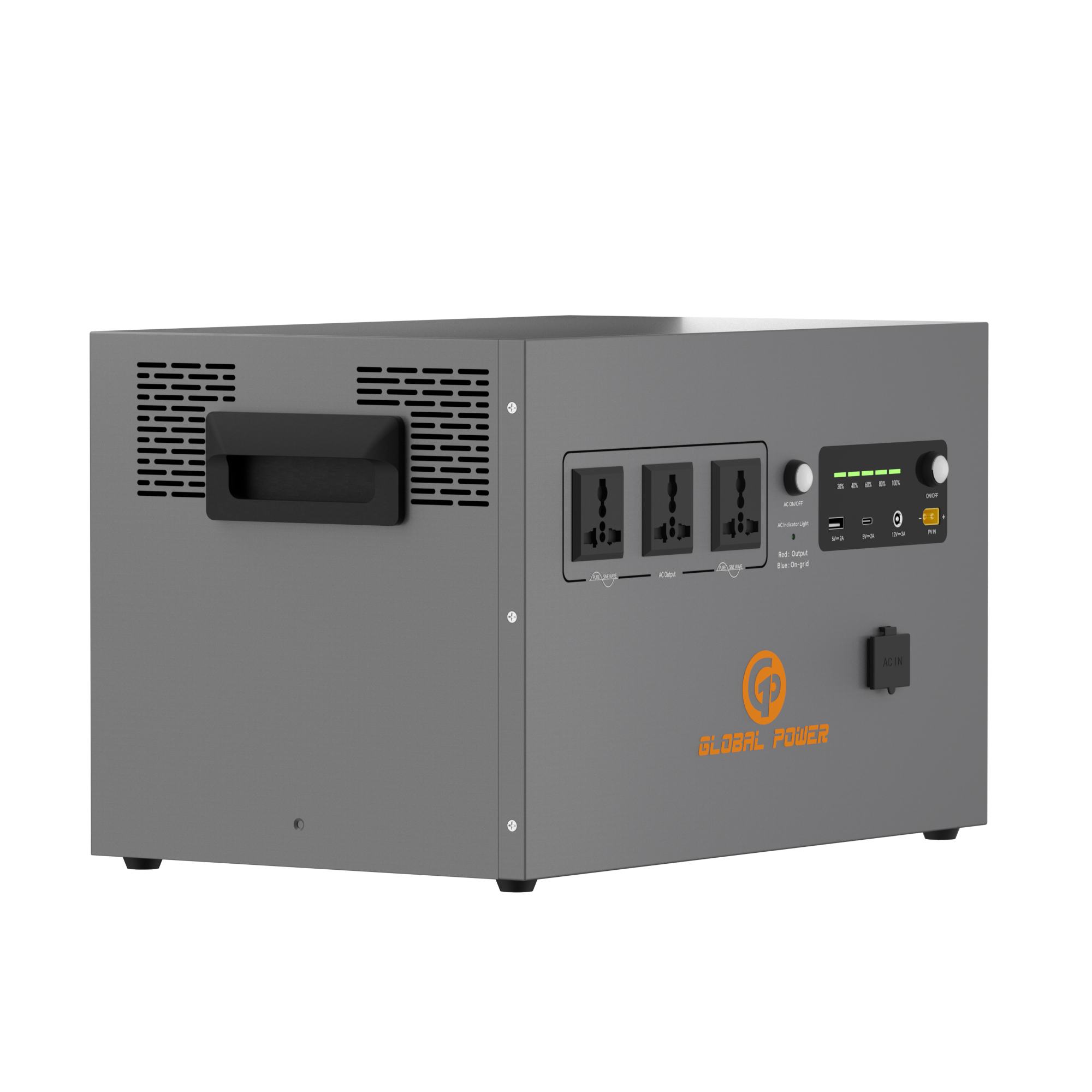 Global Power 2kW / 2560Wh Mini ESS — EU/Intl (220V/240V)