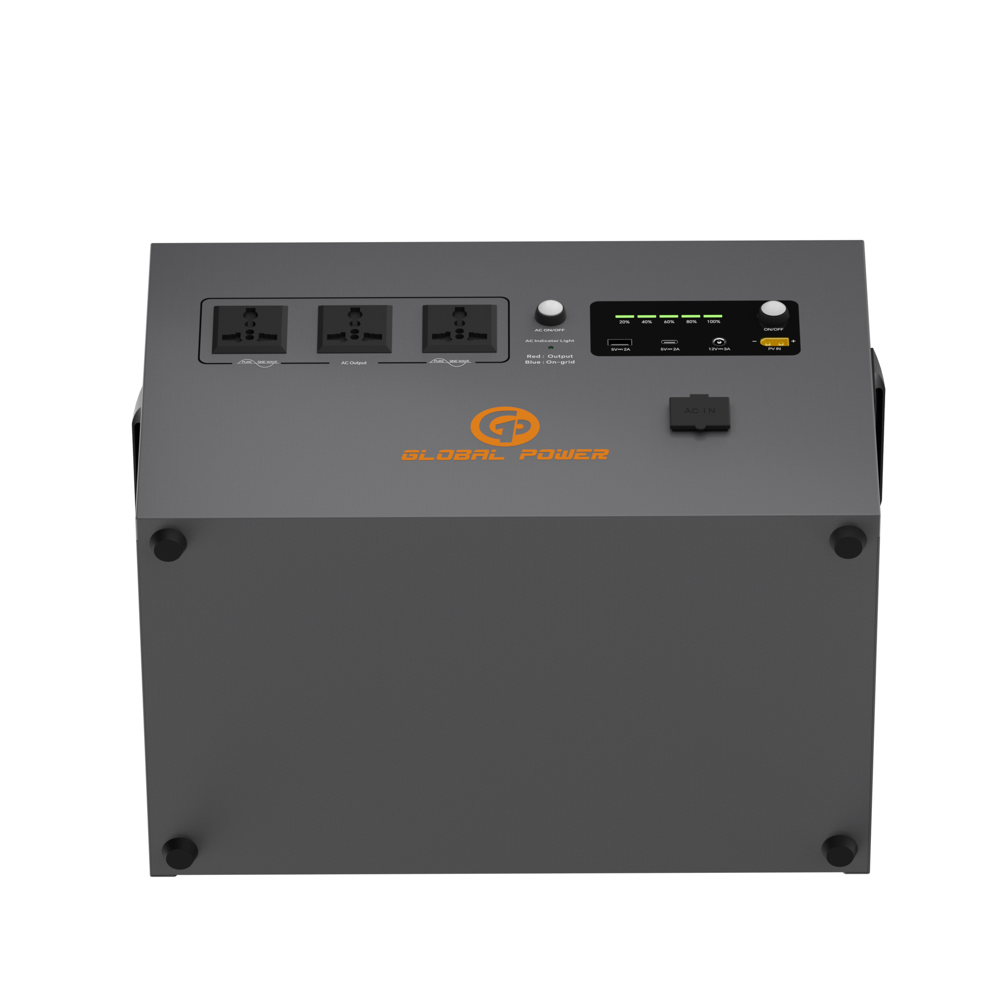 Global Power 2kW / 2560Wh Mini ESS — EU/Intl (220V/240V)