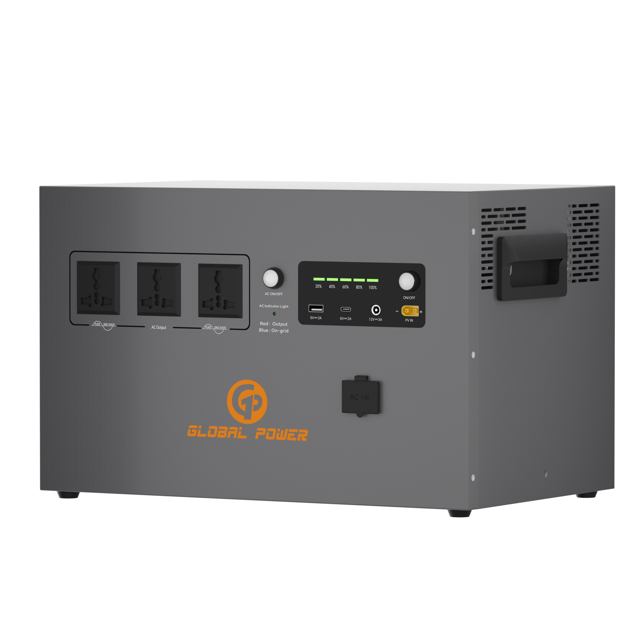 Global Power 2kW / 2560Wh Mini ESS — EU/Intl (220V/240V)