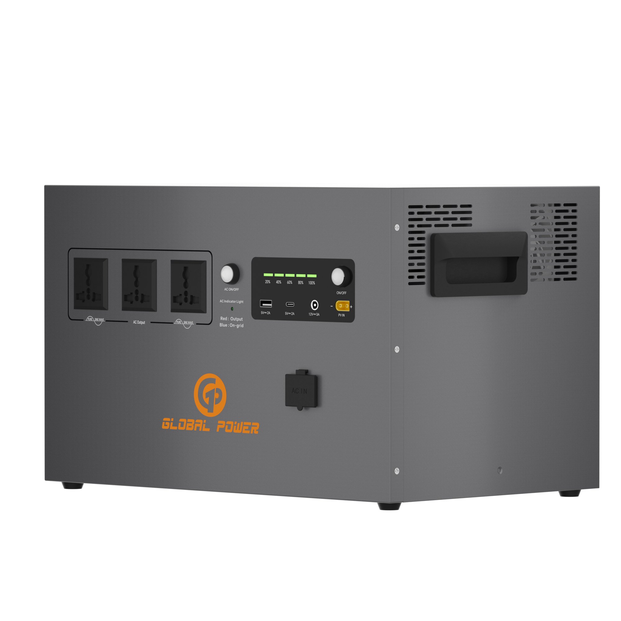 Global Power 2kW / 2560Wh Mini ESS — EU/Intl (220V/240V)