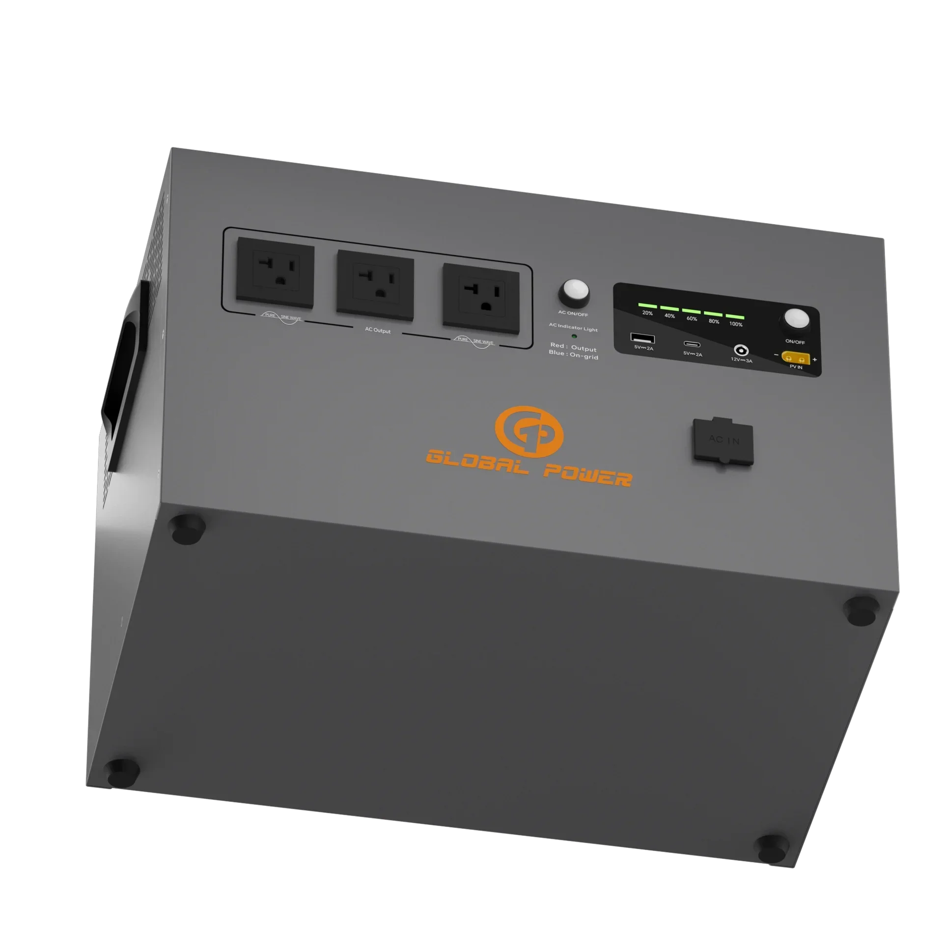 Global Power 2kW / 2560Wh Mini ESS — EU/Intl (220V/240V)