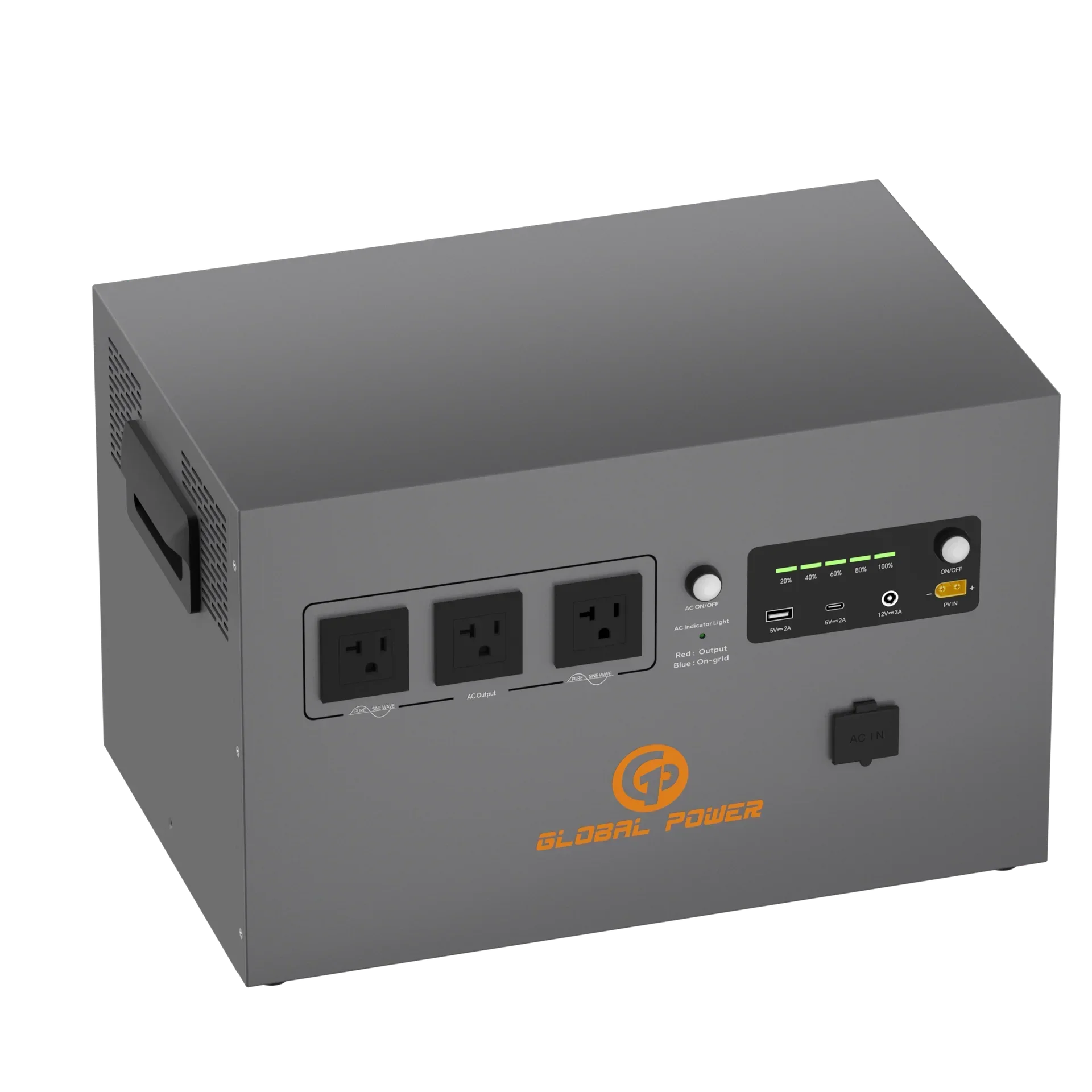 Global Power 2kW / 2560Wh Mini ESS — EU/Intl (220V/240V)