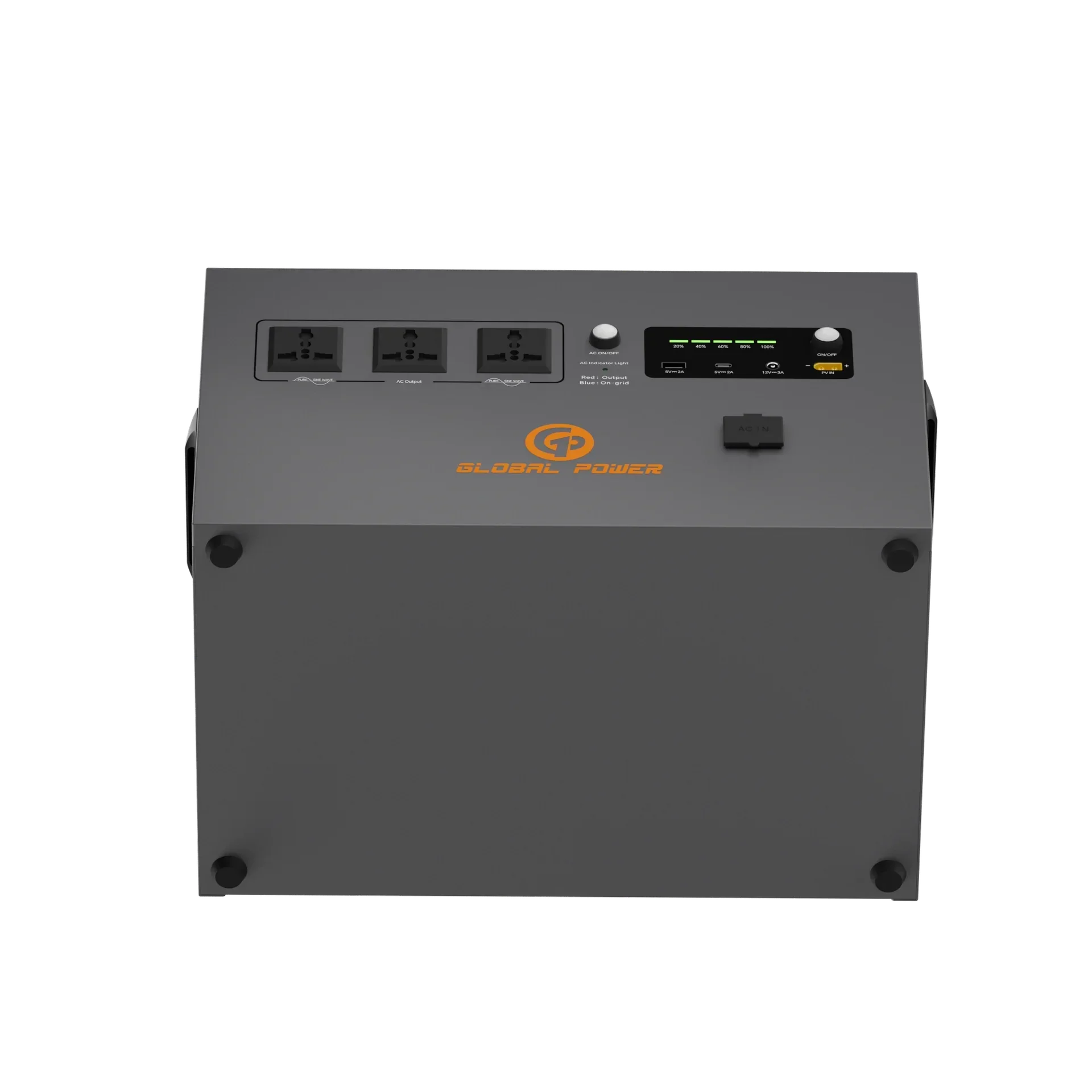 Global Power 2kW / 2560Wh Mini ESS — EU/Intl (220V/240V)