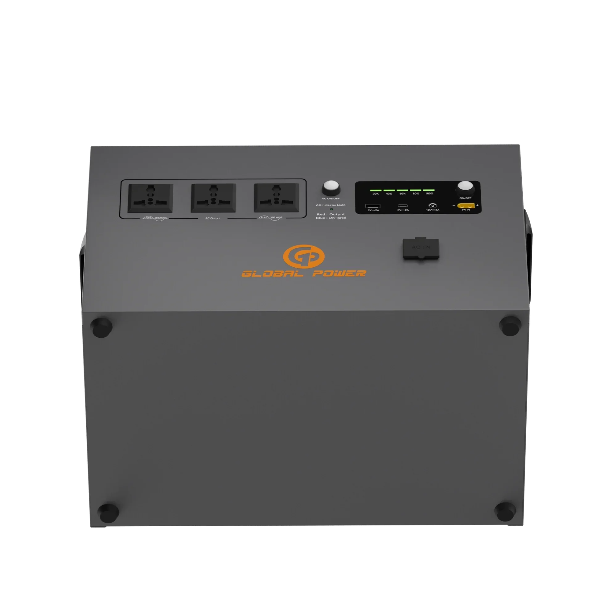 Global Power 2kW / 2560Wh Mini ESS — EU/Intl (220V/240V)