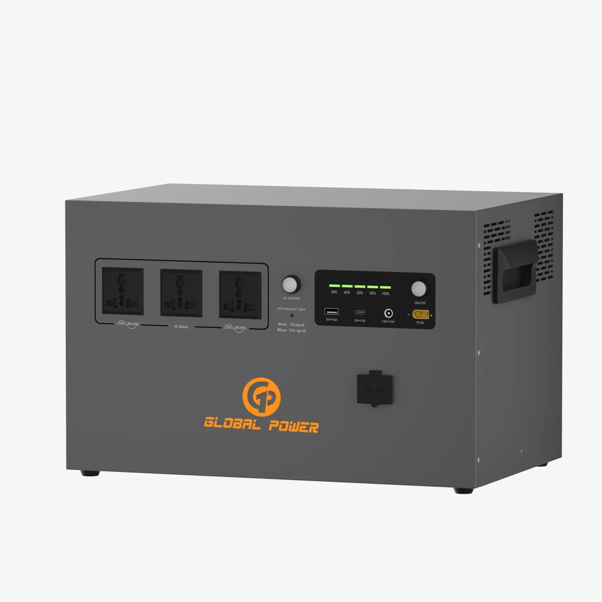 Global Power 2kW / 2560Wh Mini ESS — EU/Intl (220V/240V)