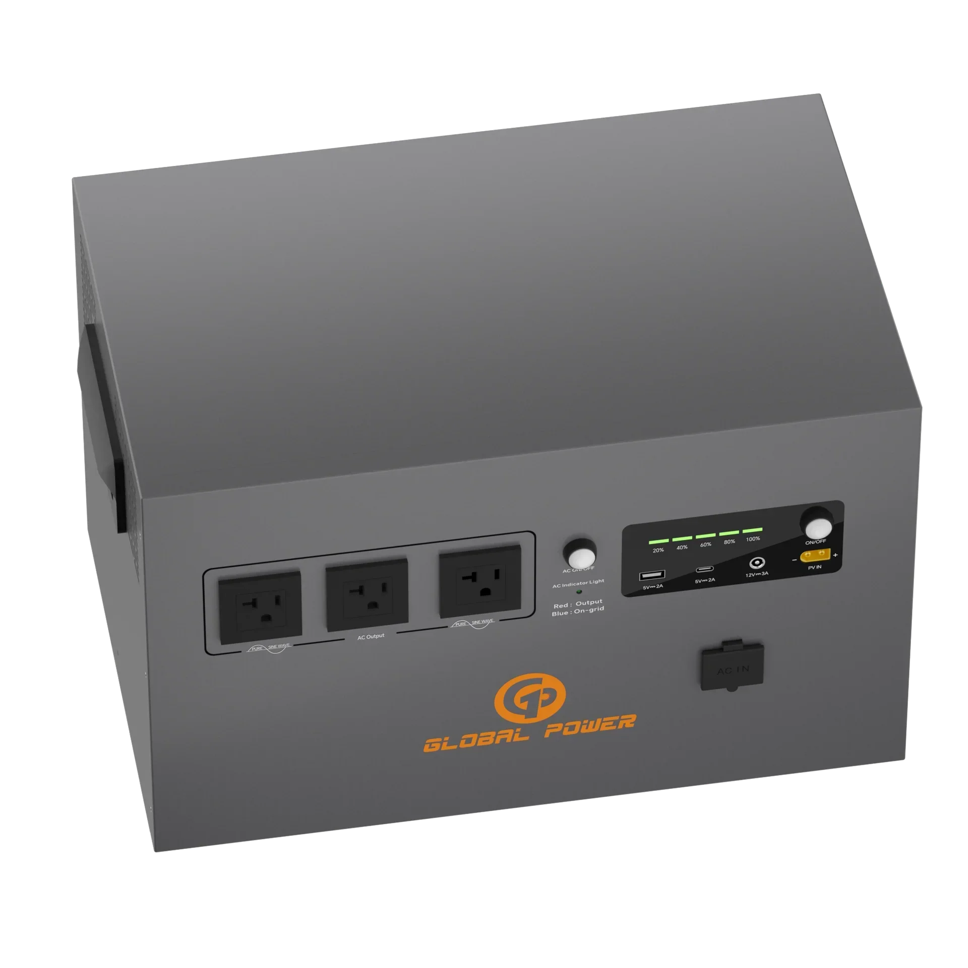 Global Power 2kW / 2560Wh Mini ESS — EU/Intl (220V/240V)
